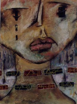 Хвостенко Сергей. Бусы ( 30x40 см / бумага / гуашь / 2003 г. )