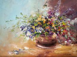 Yegorova Olga. букет ( 80x60 см / холст / авторская техника / 2016 г. )