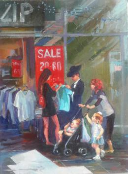 Shapovalov Olga. Shopping ( 40x70 см / холст / авторская техника / 2018 г. )