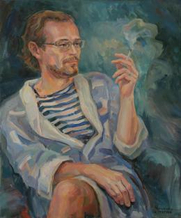L.Zeltser Alexandra. LA CIGARETTE DU MATIN ( 50x60 см / холст / масло / 2015 г. )