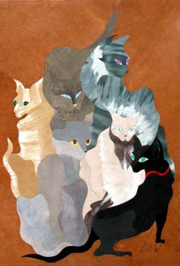 Verhovsky Lora. Just Cats ( 94x135 см / другое / авторская техника )
