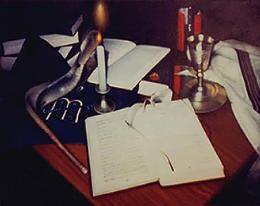 Гуревич Эдуард. Натюрморт со свечей.  ( 60x40 см / холст / масло / 1997 г. )