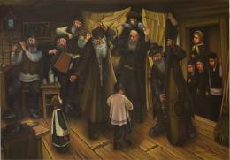 Гуревич Эдуард. Клейзмеры, день рождения деда. ( 120x80 см / холст / масло / 2014 г. )