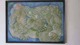 Бендерский Роман. Адам и две Евы. 2019 г., пастель, 50х70 ( 70x50 см / картон / пастель / 2019 г. )