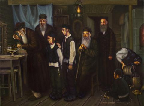Гуревич Эдуард Михайлович. Зажжение ханукальных свечей у Ребе.